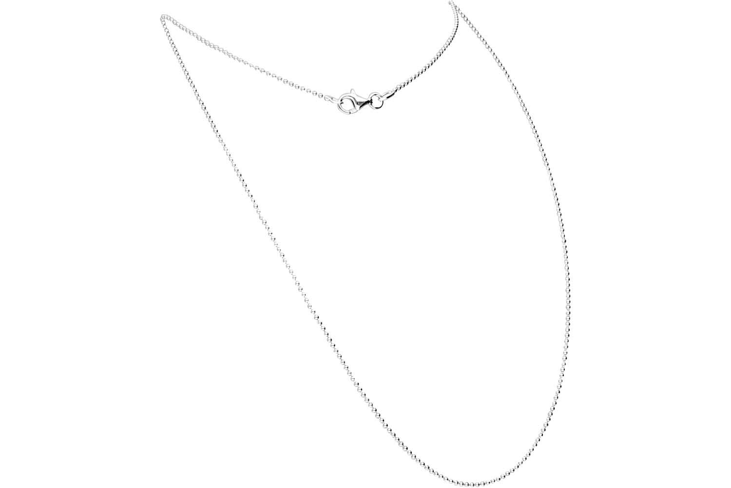 925er Silber Kugelkette rhodiniert von Piercingline